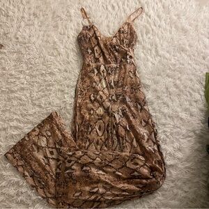 Party snake print sequin romper size 0